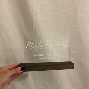 Acrylic wedding sign - mask sign for Covid wedding